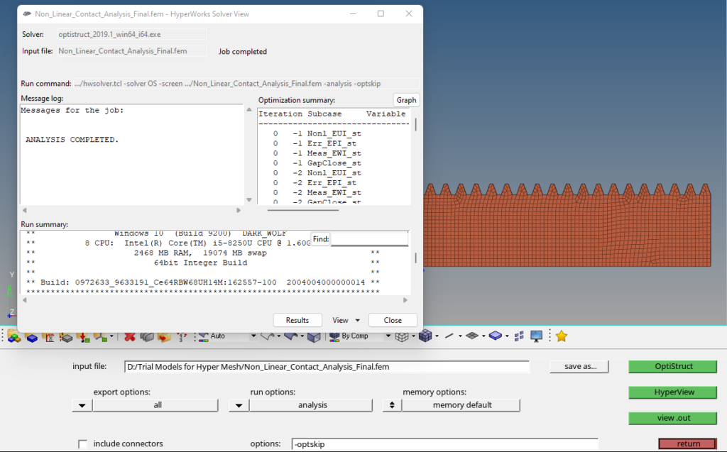 Non-Linear Contact Analysis